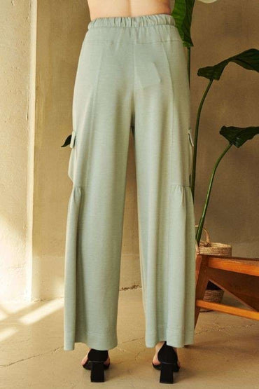 Women’s Drawstring Ruched Wide-Leg Pants – Chic & Relaxed Style