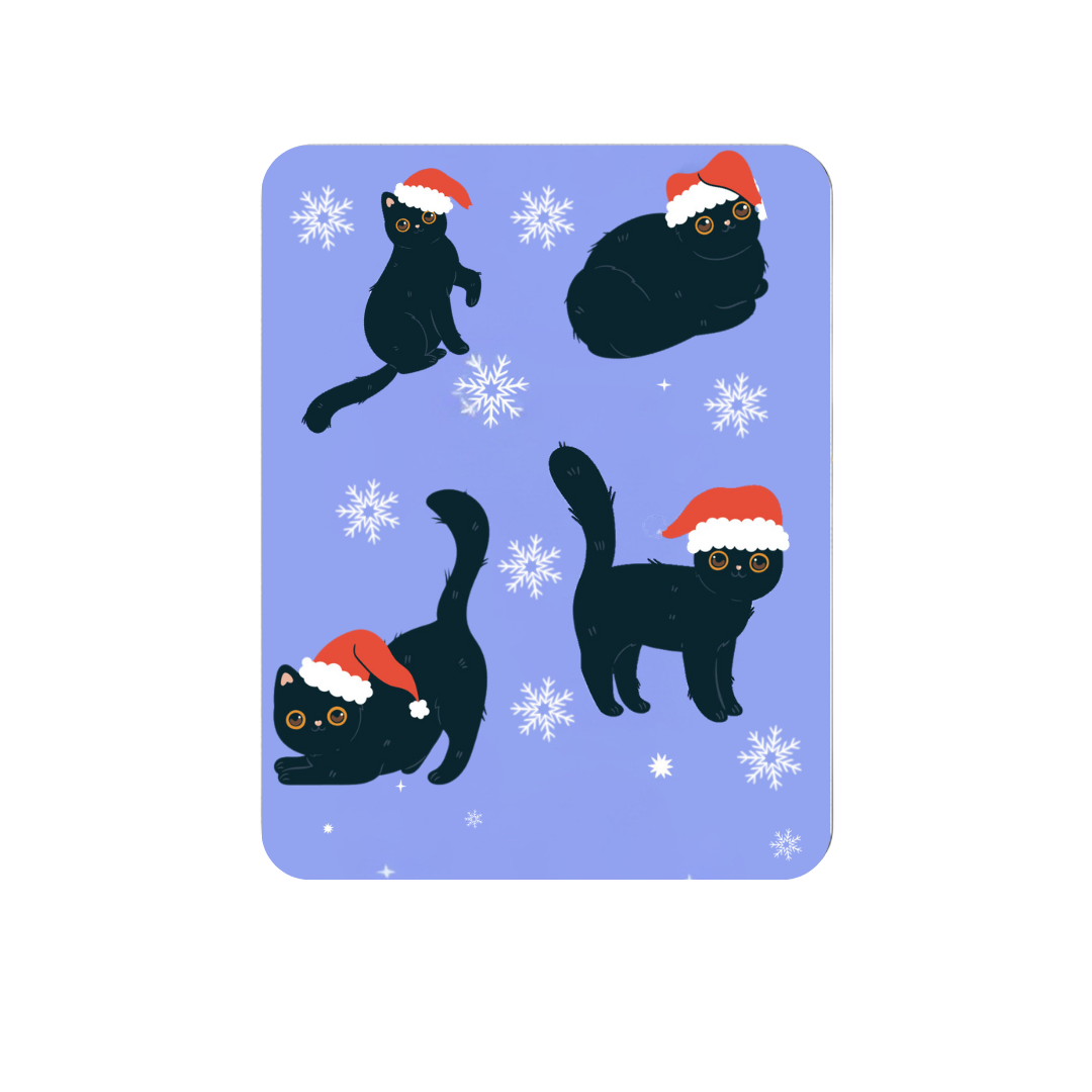 Black Kitty Christmas Fridge Magnet – Soft, Durable & Festive