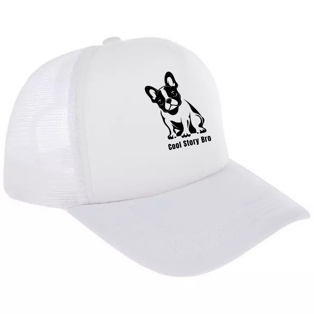 Cool Story Bro - Frenchie Trucker Hat - All White