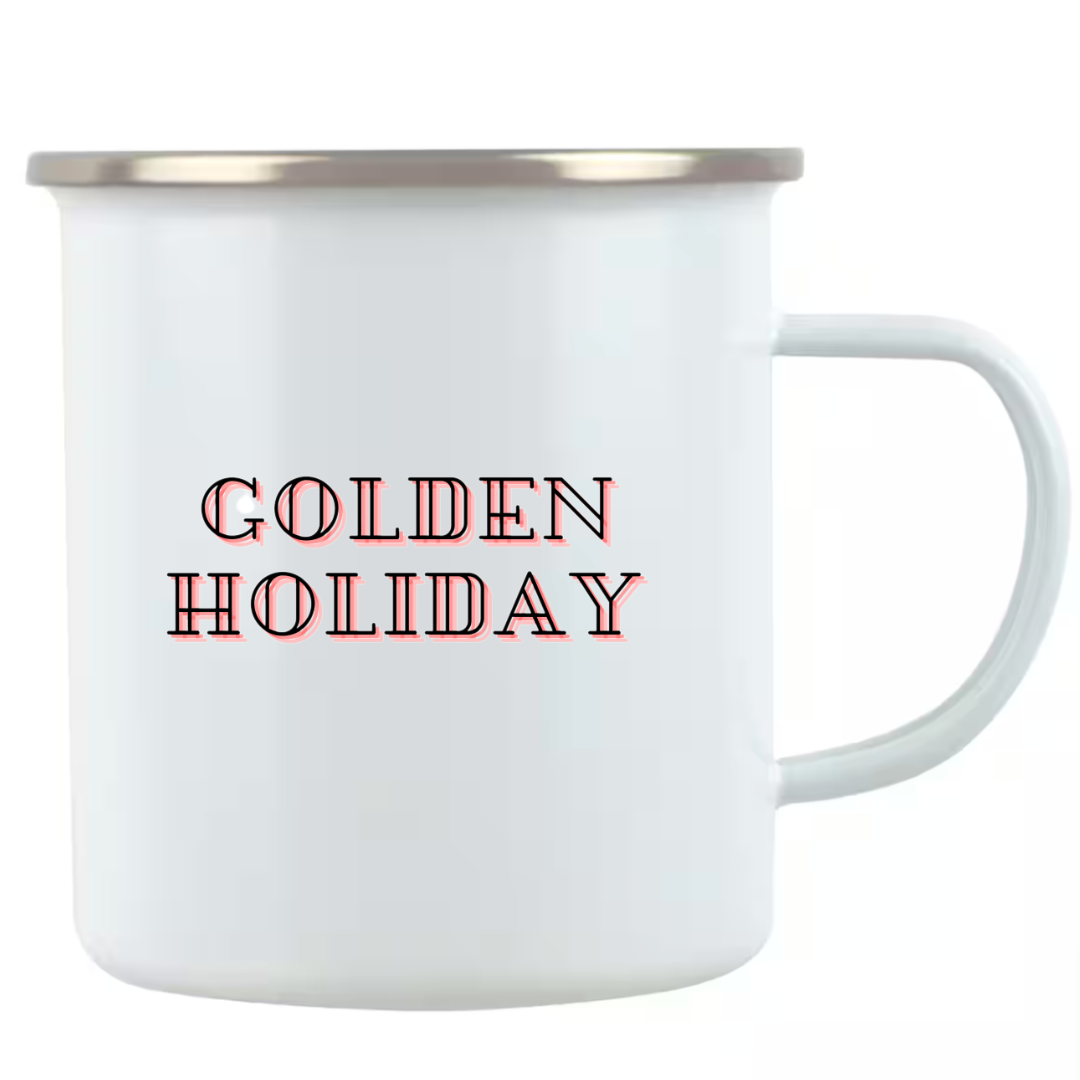 Golden Holiday Pup 'n' Lights Mug - Customizable