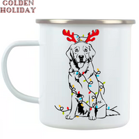 Golden Holiday Pup 'n' Lights Mug - Customizable