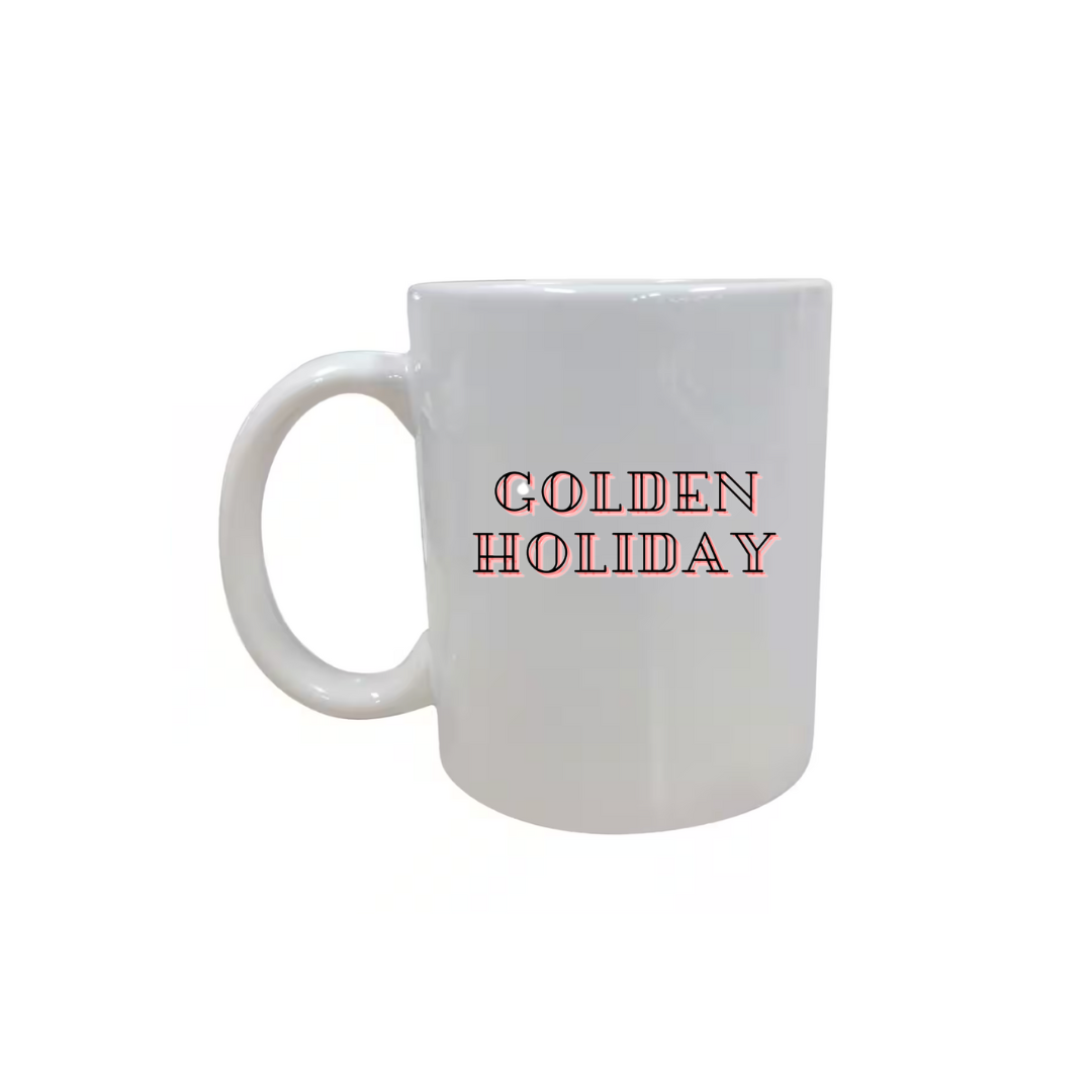 Golden Holiday Pup 'n' Lights Mug - Customizable