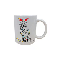 Golden Holiday Pup 'n' Lights Mug - Customizable