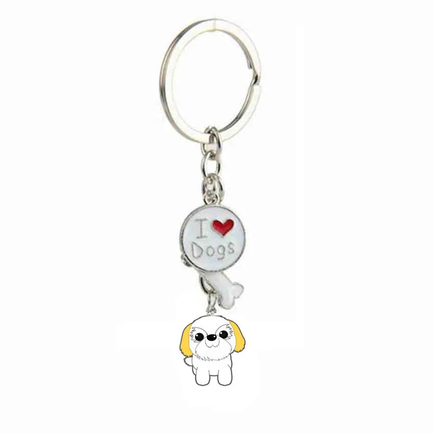 Dog Breed Keychain - 26 Styles | Silver-Plated Animal KeyRing