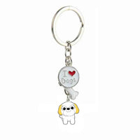 Dog Breed Keychain - 26 Styles | Silver-Plated Animal KeyRing