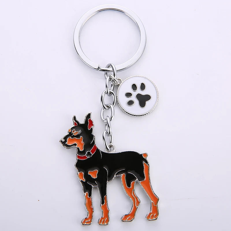 Dog Pendant Keychain - Silver-Plated Zinc Alloy Charm