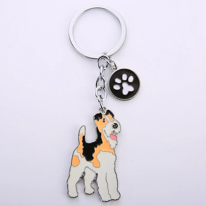 Dog Pendant Keychain - Silver-Plated Zinc Alloy Charm