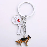 Dog Breed Keychain - 26 Styles | Silver-Plated Animal KeyRing