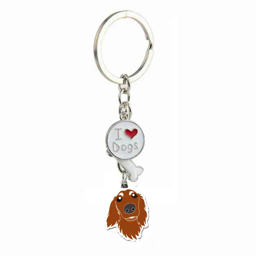 Dog Breed Keychain - 26 Styles | Silver-Plated Animal KeyRing