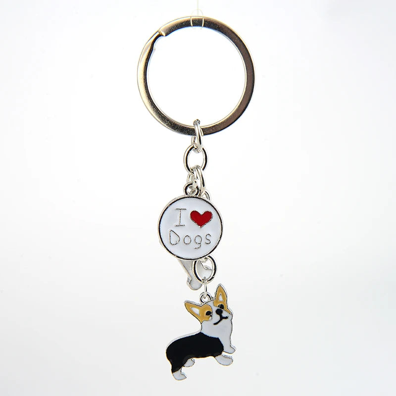 Dog Breed Keychain - 26 Styles | Silver-Plated Animal KeyRing