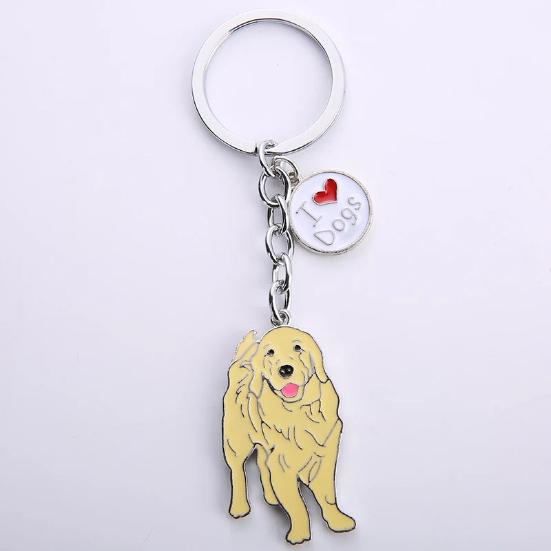 Dog Pendant Keychain - Silver-Plated Zinc Alloy Charm