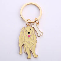 Dog Pendant Keychain - Silver-Plated Zinc Alloy Charm