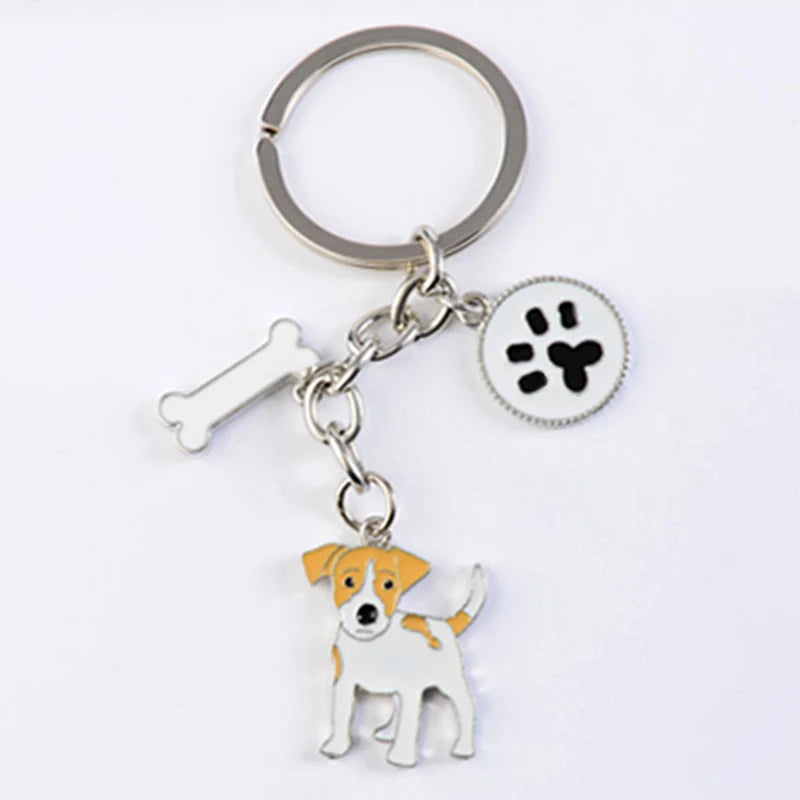 Dog Breed Keychain - 26 Styles | Silver-Plated Animal KeyRing