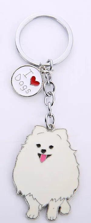 Dog Pendant Keychain - Silver-Plated Zinc Alloy Charm