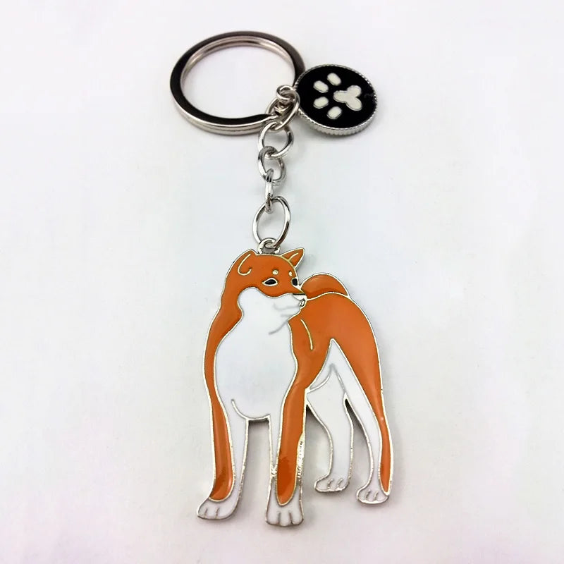 Dog Pendant Keychain - Silver-Plated Zinc Alloy Charm