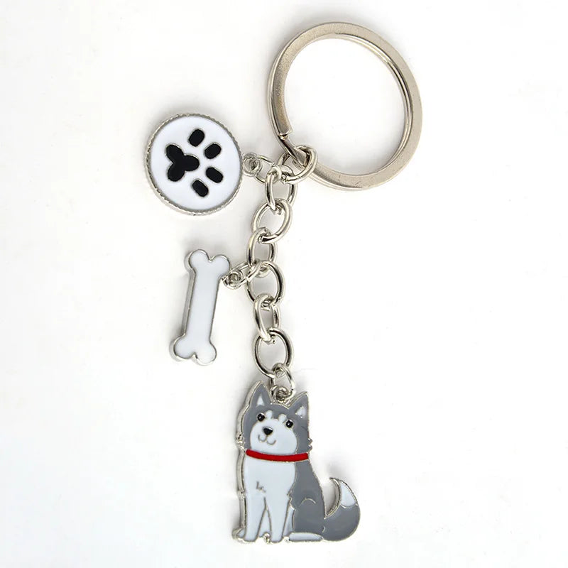 Dog Breed Keychain - 26 Styles | Silver-Plated Animal KeyRing