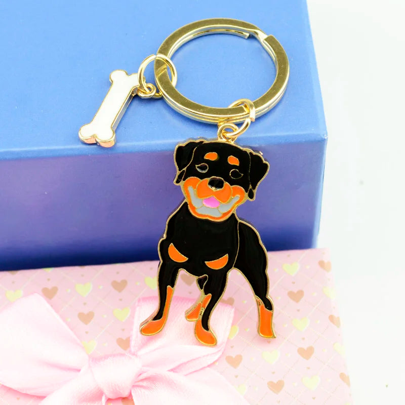 Dog Pendant Keychain - Silver-Plated Zinc Alloy Charm