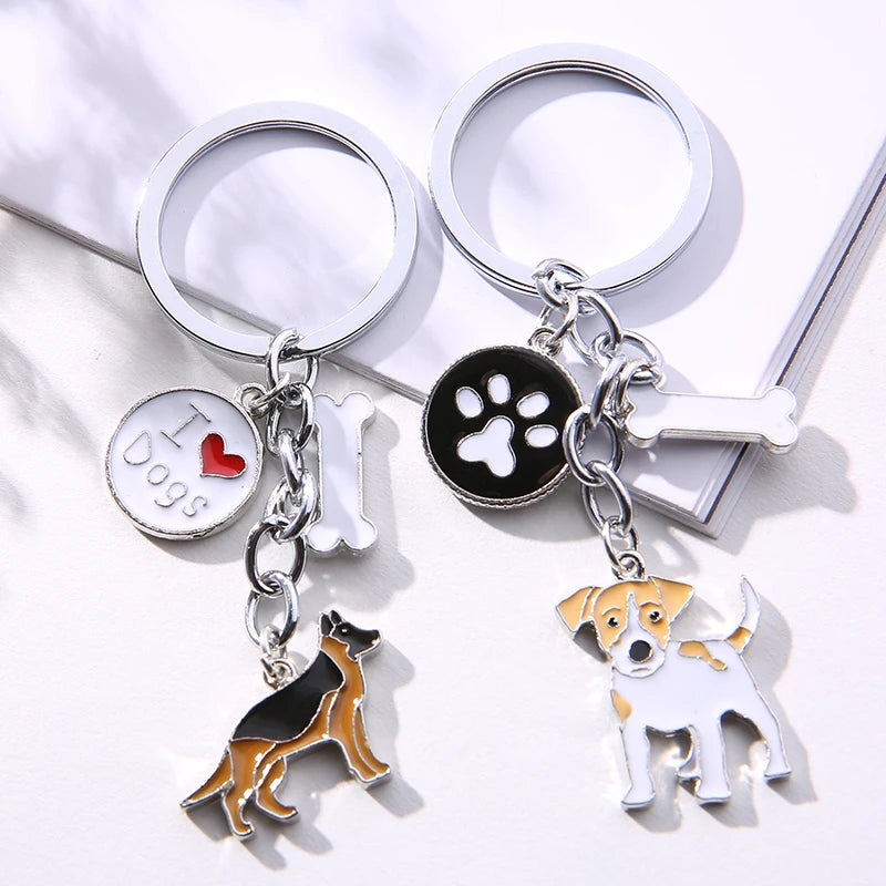 Dog Breed Keychain - 26 Styles | Silver-Plated Animal KeyRing