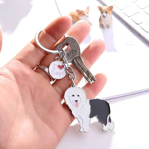 Dog Pendant Keychain - Silver-Plated Zinc Alloy Charm