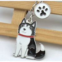 Dog Pendant Keychain - Silver-Plated Zinc Alloy Charm