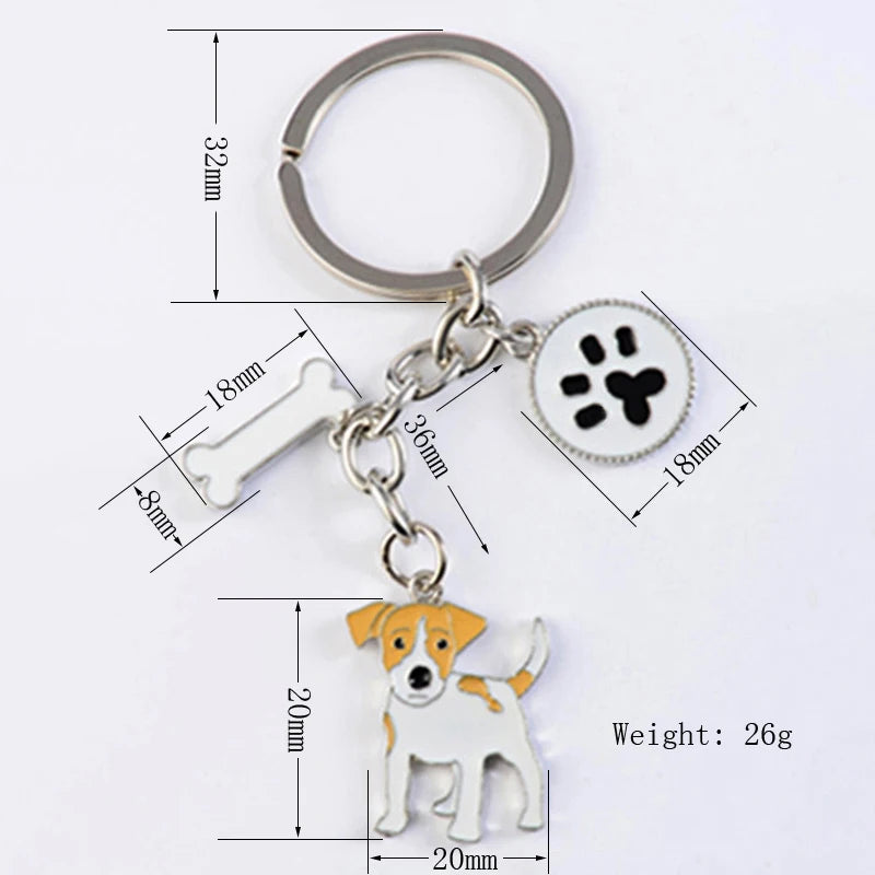 Dog Breed Keychain - 26 Styles | Silver-Plated Animal KeyRing