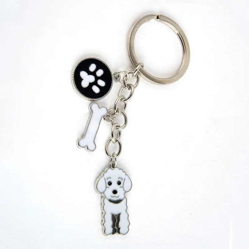 Dog Breed Keychain - 26 Styles | Silver-Plated Animal KeyRing