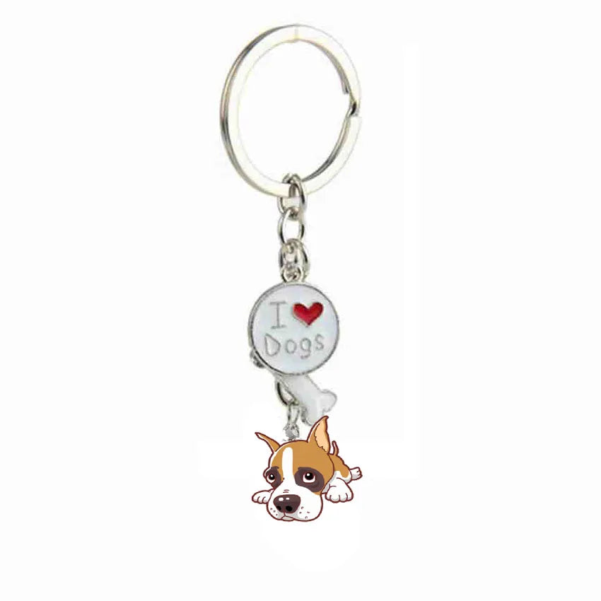 Dog Breed Keychain - 26 Styles | Silver-Plated Animal KeyRing