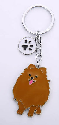 Dog Pendant Keychain - Silver-Plated Zinc Alloy Charm