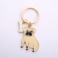 Dog Pendant Keychain - Silver-Plated Zinc Alloy Charm