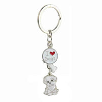 Dog Breed Keychain - 26 Styles | Silver-Plated Animal KeyRing