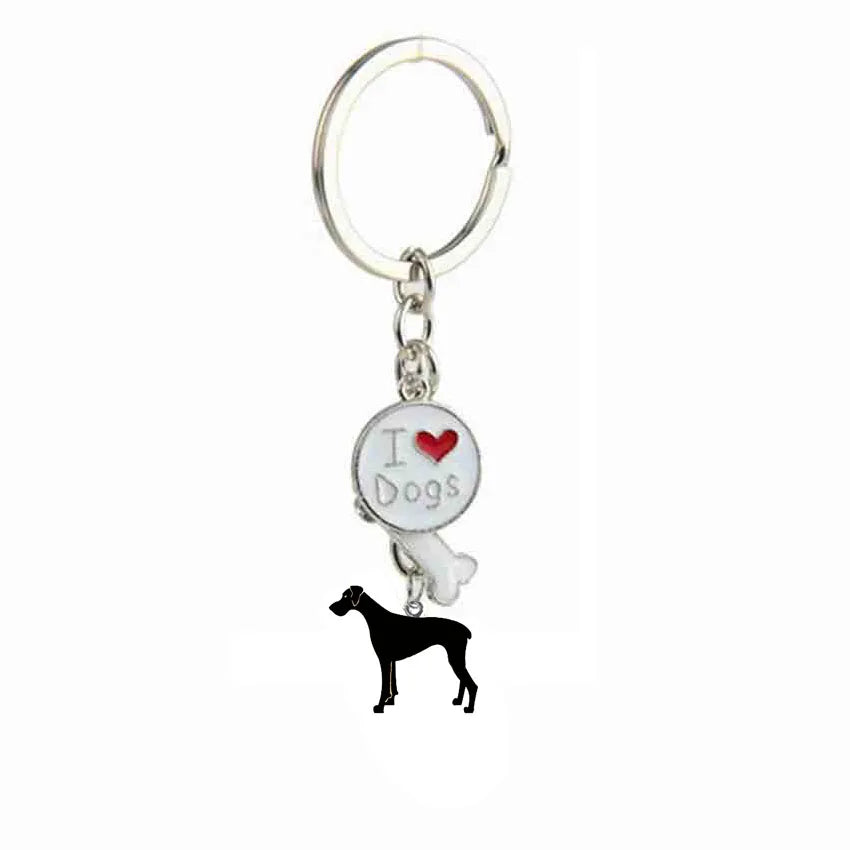 Dog Breed Keychain - 26 Styles | Silver-Plated Animal KeyRing