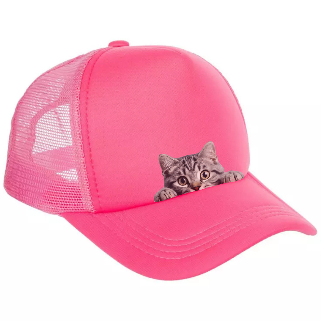 Peek-A-Boo I'm Watching You Kitty Hat - Customizable