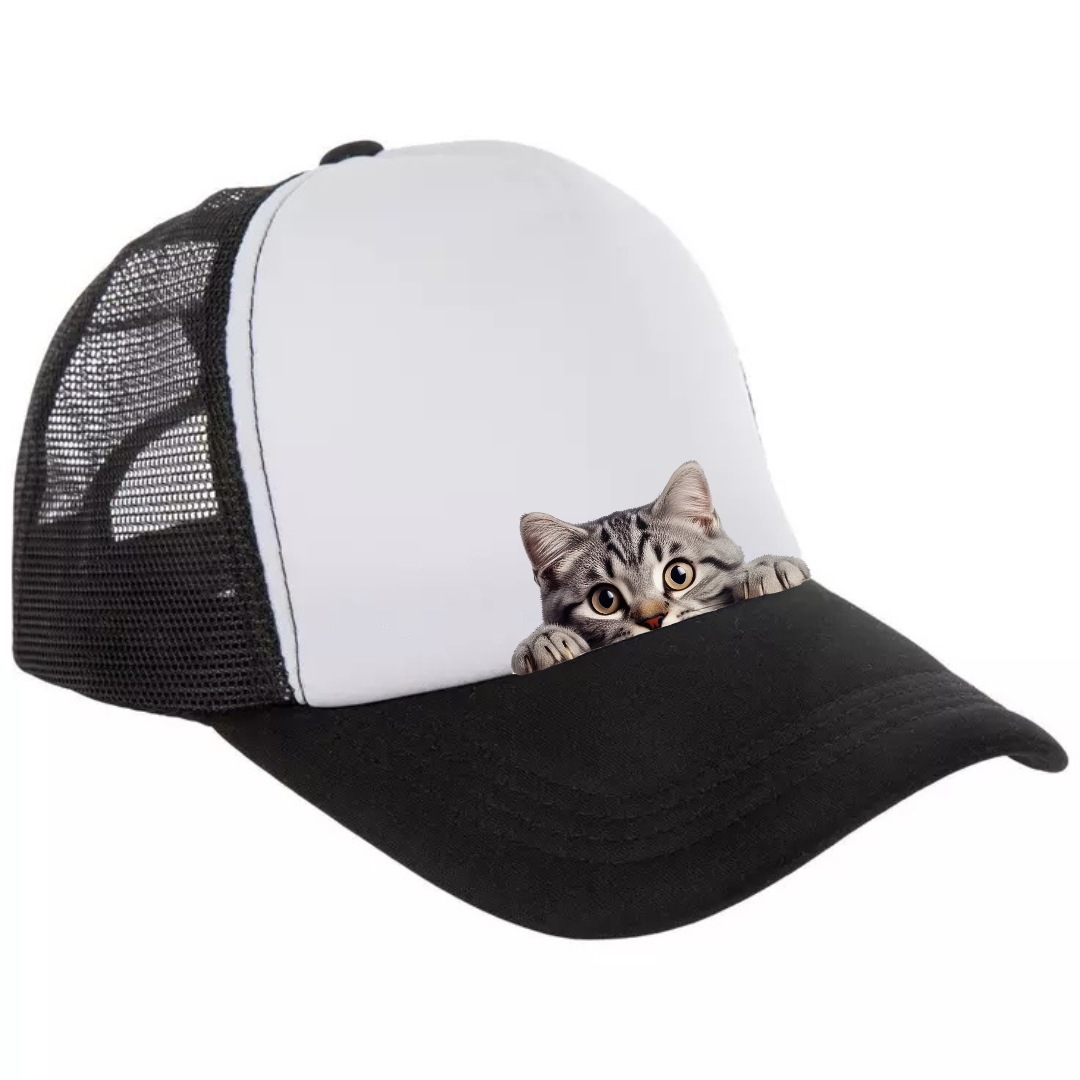 Peek-A-Boo I'm Watching You Kitty Hat - Customizable