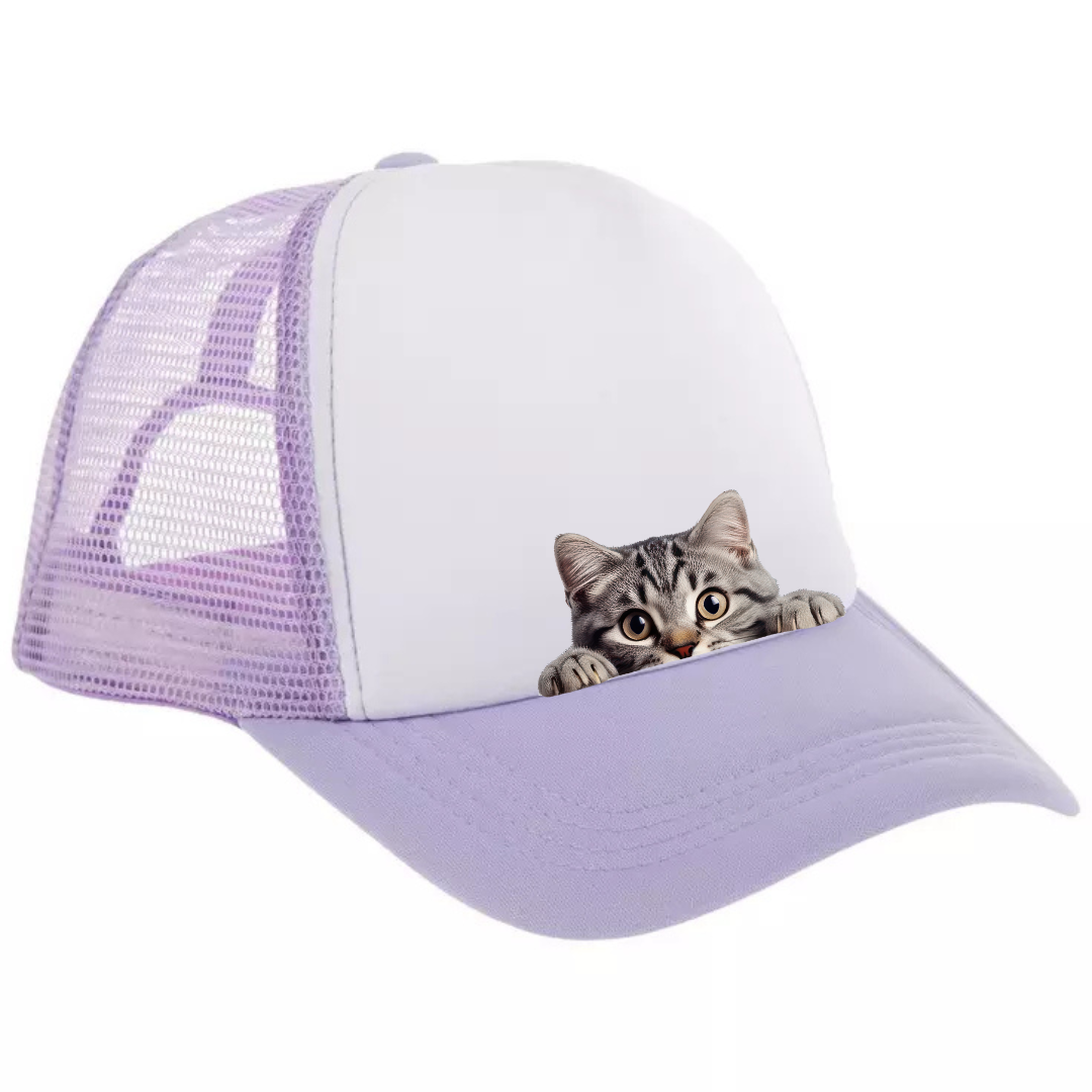 Peek-A-Boo I'm Watching You Kitty Hat - Customizable