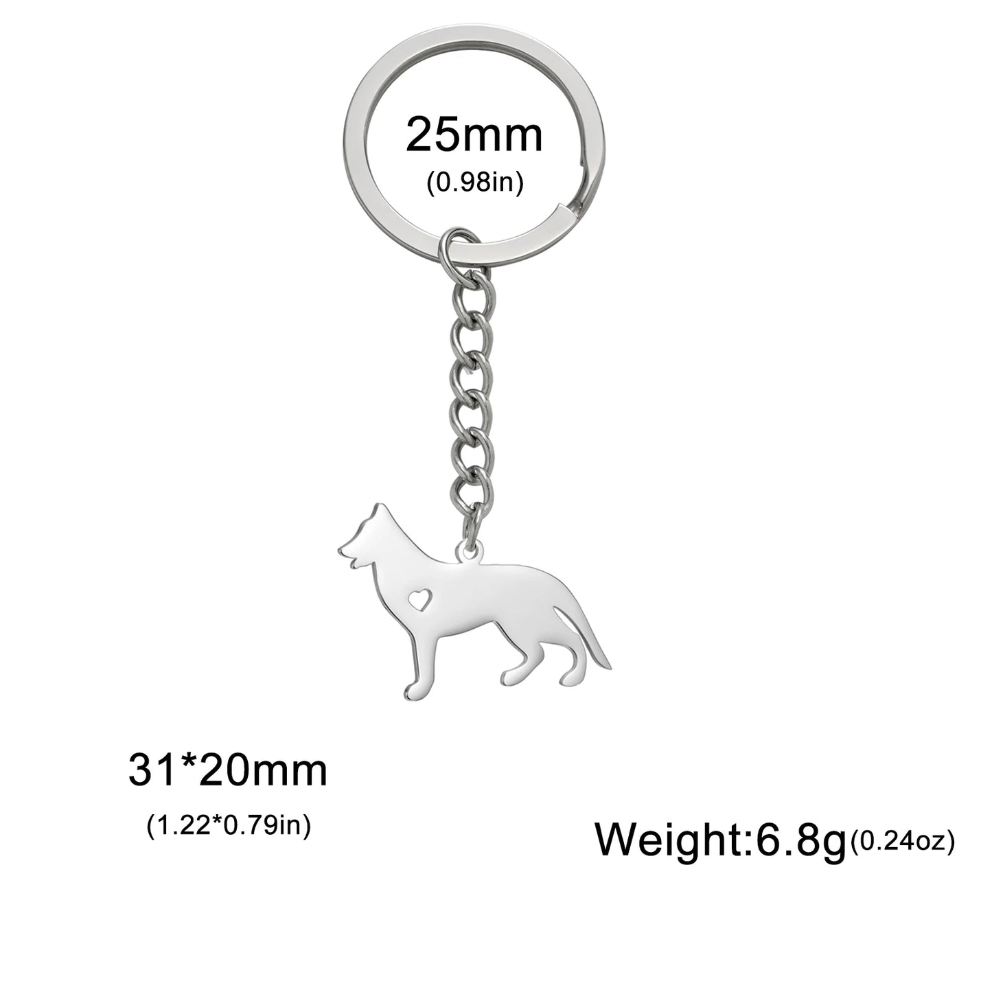 Gold & Silver Dog Silhouette Keychain - Stylish Pet Lover Accessory