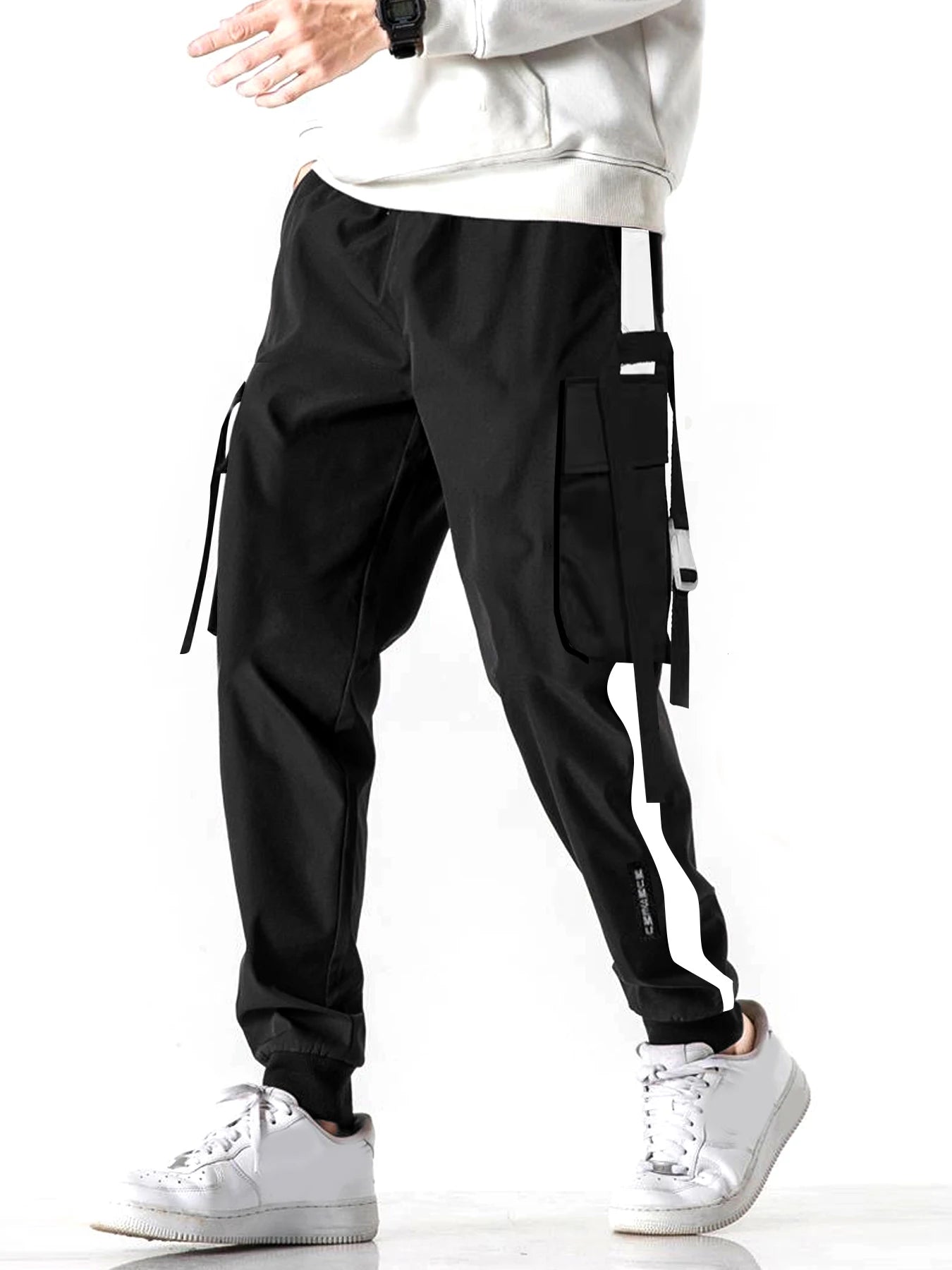 JUMP Blk & Wht Strap Pant