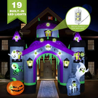 12.5ft Halloween Inflatable Haunted Castle with Ghosts – Giant Lighted Yard Decoration