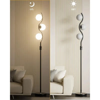 Dimmable 3-Globe Floor Lamp with Adjustable Brightness - Available in Black, Gold, and Pink