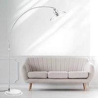 Modern Arc Floor Lamp with Adjustable  Shade & Heavy Cast Iron Base