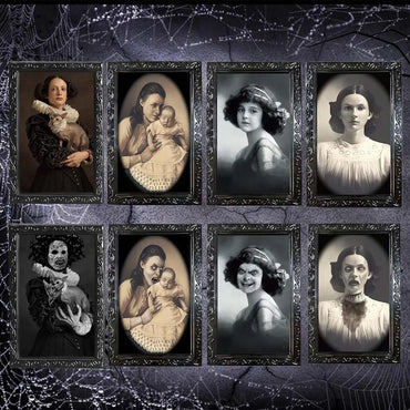 3D Haunted Portraits - Halloween Moving Picture Frames with Changing Faces for Spooky Home & Outdoor Decor