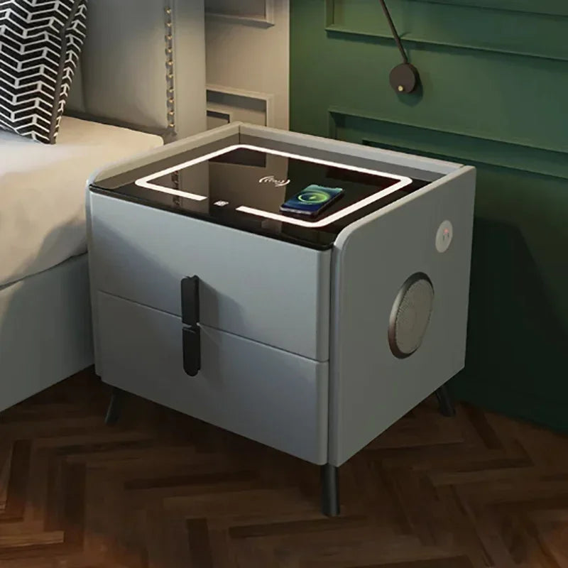 Smart Nightstand with Wireless Charging and Built-in Bluetooth Speaker