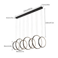 Modern Adjustable LED Pendant Lamp – Geometric Hanging Chandelier with Dimmable Rings