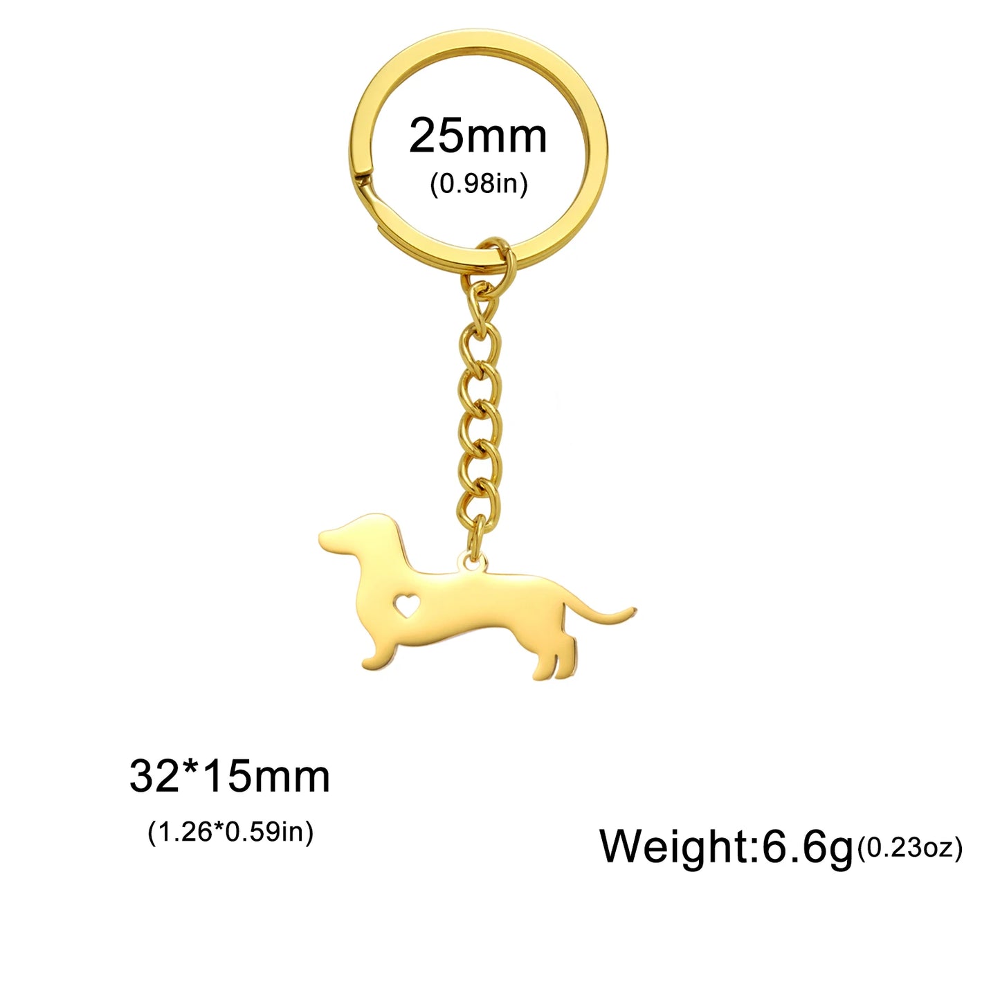 Gold & Silver Dog Silhouette Keychain - Stylish Pet Lover Accessory