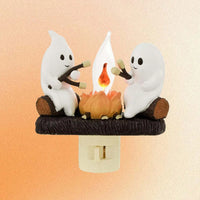 Ghostly Campfire Nightlight – Cute Halloween-Themed Glow Plug-In