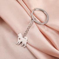 Gold & Silver Dog Silhouette Keychain - Stylish Pet Lover Accessory