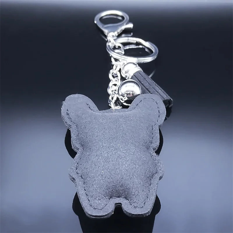 French Bulldog Crystal Keychain - Sparkling Dog Bag Accessory