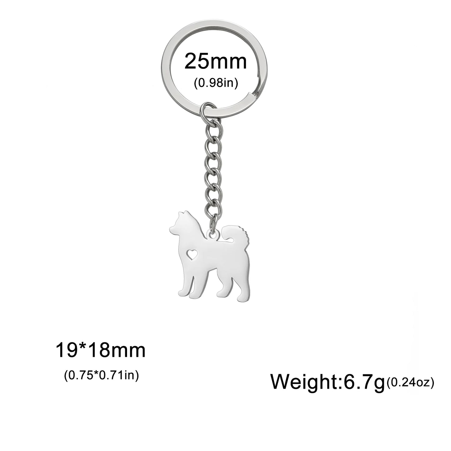 Gold & Silver Dog Silhouette Keychain - Stylish Pet Lover Accessory