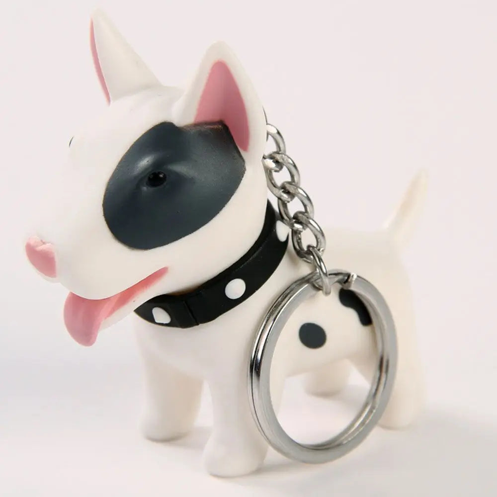 Cute Dog Rubber Keychain - 4 Colors with Zinc Alloy Chain