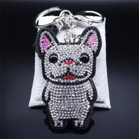 French Bulldog Crystal Keychain - Sparkling Dog Bag Accessory