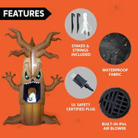 7 ft Halloween Haunted Tree Inflatable with Ghosts & LED Lights – Spooky Outdoor Yard Decoration